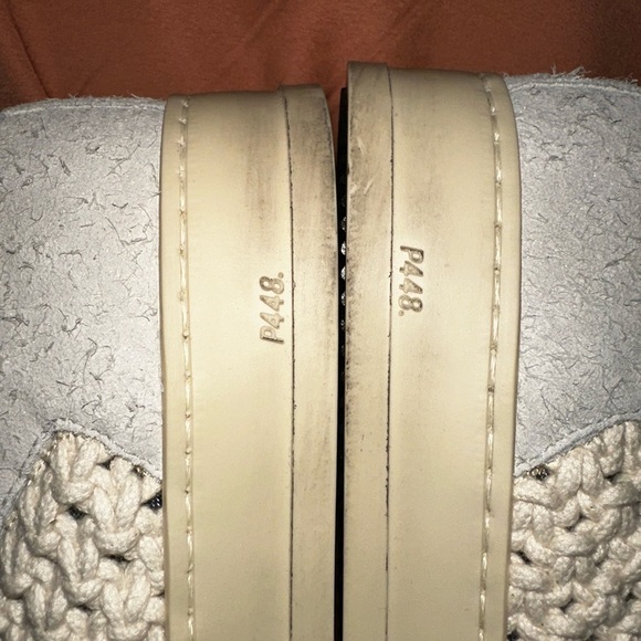 P448 Women's grey cream Jack Macramé Low-Top Sneakers 40 like new - Picture 10 of 14